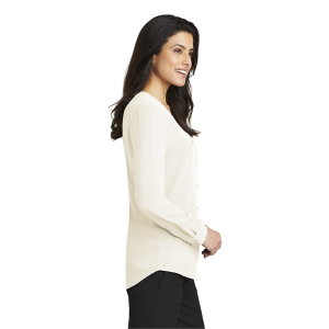 Port Authority Women's Long Sleeve Button-Front Blouse.