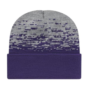 Static Pattern Knit Cap with Cuff